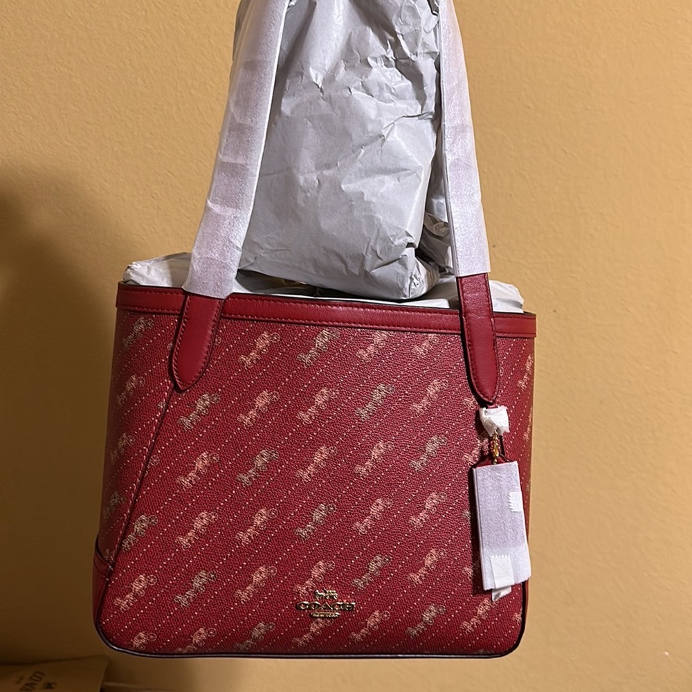 COACH Horse And Carriage Tote 27 With Horse And red - Picture 5 of 13